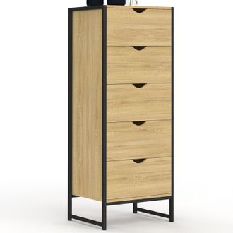 IDMarket Cassettiera A 5 Cassetti Detroit 45 Cm Cassettiera Di Design Industriale