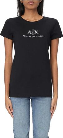A|X Armani Exchange Grafische Print Logo T-shirt - Dames - T-shirts - Zwart - S - Katoen - Tops