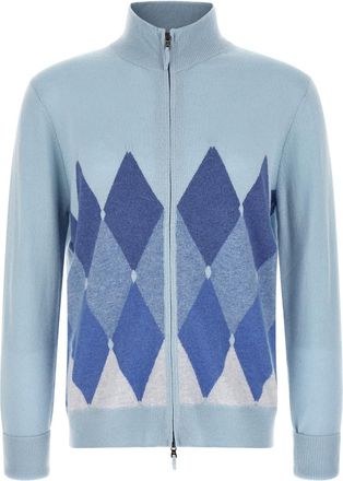 Ballantyne Light Blue Zip Up Cardigan