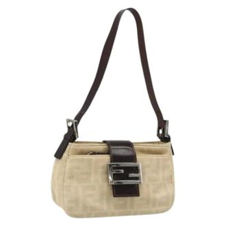 Fendi Pre-owned Vintage Zucca Canvas Shoulder Bag - Dames - Pre-owned - Beige - Maat: ONE Size Leer