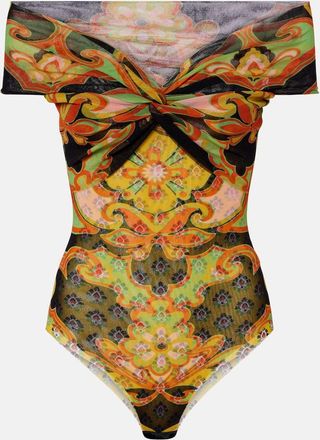 Etro Printed off-shoulder bodysuit