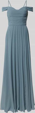 Mascara Maxikleid im Off-Shoulder-Look mit Gehschlitz in Schilf, Gr&ouml;&szlig;e 32