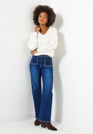 Joe Browns Vintage Bell Bottoms in Dark Blue Embroidery at Nordstrom, Size 12