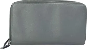 Prada Pre-owned Wallets, female, Gray, Size: ONE SIZE Pre-owned Leather wallets