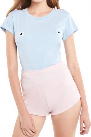 Wildfox Mod Daises No9 Crew Neck Tee In Blue Skies