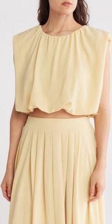 Blu Pepper Sleeveless Blouson Crop Top in Light Yellow at Nordstrom Rack, Size Large