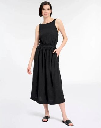 Splendid Bristol Dress Small Black Round Neck Elasticized Waist JZZ303
