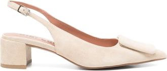 Bibi Lou 45mm Bonnie pumps - women - Calf Leather/Calf Suede/Calf Leather/Rubber - 40 - Neutrals
