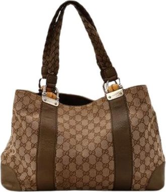 Gucci Pre-owned Le Tote - Dames - Vintage Handtas - Bruin - ONE Size - Leer - Vintage