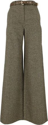 Max Mara Gioia Wide Broeken - Dames - Broeken - Groen - Maat: XS