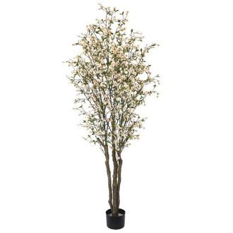 Leaf Artificial Cherry Blossom Tree with 1206 Flowers 210cm Fire Retardant in Green
