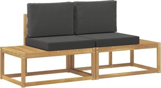 vidaXL Sof&aacute; De Esquina Exterior 2 Pieza Blanco Madera De Acacia S&oacute;lida Vidaxl