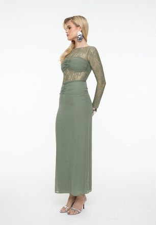 Beauut Chiffon Maxi Dress With Ruched detailing in Green at Nordstrom, Size 14