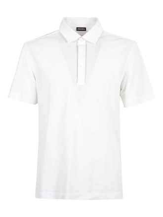 Ermenegildo Zegna buttoned piped-trim polo shirt - Bianco