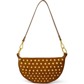 Think Royln Superstar Studded Faux Suede Crossbody Bag in Dark Golden Suede W/Studs at Nordstrom