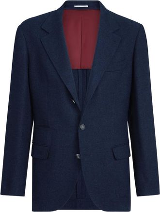 Brunello Cucinelli Blazer met gekerfde revers - Blauw