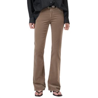 Closed Jovanna Flared Velvet Pants In Clay Beige