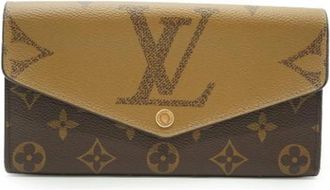 Louis Vuitton Pre-owned Portefeuille Sarah Bruin Canvas Leren Portemonnee - Dames - Vintage Accessoires - Bruin - ONE Size - Leer - Vintage