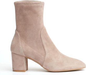 Stuart Weitzman Yuliana 60 Bootie - Dames - Laarzen met Hak - Beige - 36 1/2 EU - Leer - Schoenen