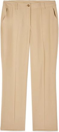 Oltre Viscose blend chino broek - Dames - Straight fit broeken - Beige - 4XL - Polyester - Broeken