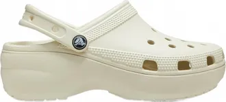 Crocs Womens Classic Platform Clogs In Bone