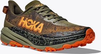 Hoka One One Mens Hoka One One Speedgoat 6 1147830-AQL Olive Trail Running Shoes DWA2456