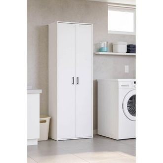 Dmora Armario Multiuso 2 Puertas Mileto, 3 Estantes, 40x206h Cm Blanco