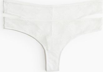 H&M 2er-Pack Brazil Slips - White