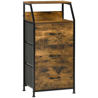 HOMCOM Armario de sal&oacute;n 44x29x92 cm marr&oacute;n r&uacute;stico