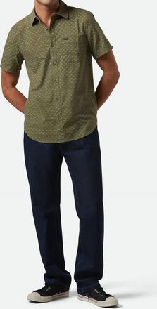 Brixton Charter Print Short Sleeve Shirt In Ivy Green Micro Floral