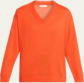 Lafayette 148 New York V-Neck Merino Wool Knit Sweater