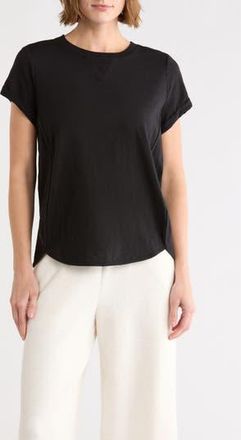 DKNY Roll Sleeve Cotton Blend T-Shirt in Black at Nordstrom Rack, Size X-Small