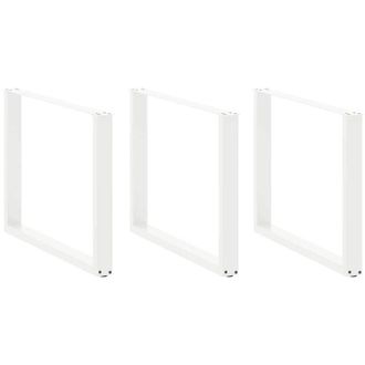 vidaXL Patas Para Mesa De Comedor En Forma De U (3 Unidades), Color Blanco, 100 X (72-73) Cm, Acero Vidaxl