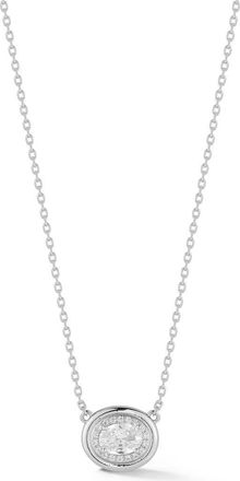 Glaze Jewelry Cubic Zirconia Oval Pendant Necklace in Silver at Nordstrom Rack
