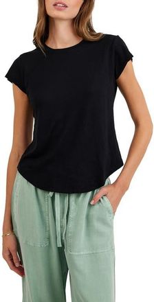 Bella Dahl Cotton Blend Slub Baby Tee in Black at Nordstrom, Size X-Small
