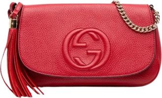 Gucci Pre-owned Crossbody Bag - Dames - Vintage Schoudertas - Rood - ONE Size - Leer - Vintage