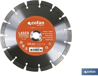 cofan Disco Diamante Modelo Cantero 230mm., Discos De Diamante Segmentado Mod. Cantero Granito Profesional. Uso Para Materiales Muy Abrasivos Y Duros. Excel