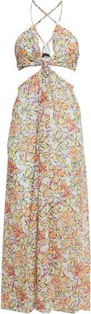 Maje floral-print maxi dress - Neutrals