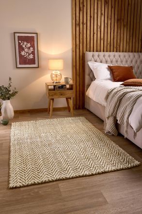 Origin Store Jute Herringbone in Beige | Size: 160 cm x 230 cm