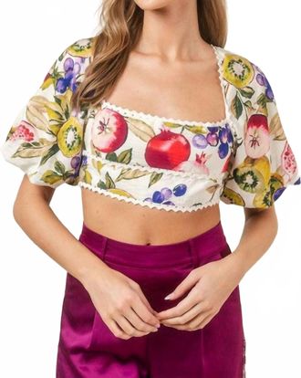 FORE COLLECTION La Frutta Top In White Multi