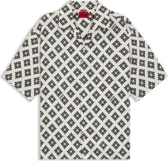 HUGO BOSS Oversize-fit shirt with statement print