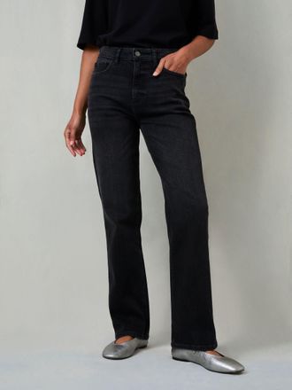 Fat Face FatFace Carmel Washed Black Denim Comfort Straight Jeans