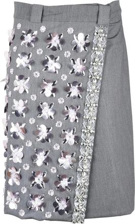Des_Phemmes Straight Wrap Skirt - Grey