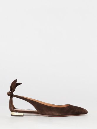 Aquazzura Ballerina Bow Tie in camoscio