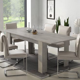 Dmora Tavolo Allungabile Campora, Allungabile, Meccanismo Estensione Allunga Centrale, Lunghezza Massima 220 Cm, 220x90x75h Cm Grigio Cemento
