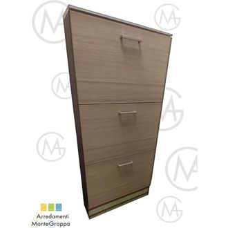 Montegrappa Scarpiera lavella dipi&ugrave; larice naturale 70x22x145 - 3 ante a ribalta
