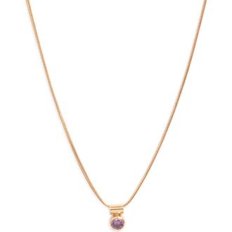 Set & Stones Ellie Birthstone Pendant Necklace in Gold/february at Nordstrom