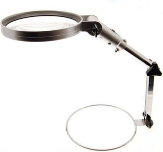 Trade Shop Trade Shop - Lente DIngrandimento Pieghevole 2x 130mm Da Tavolo Con Luce Led Portatile