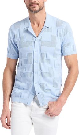 Robert Graham Drayford Cotton Button-Up Sweater in Light Blue at Nordstrom, Size Xxx-Large
