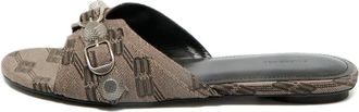 Balenciaga Sandali slides Cagole BB con stampa - Marrone